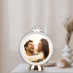 Round Personalised Crystal LED Photo Frame