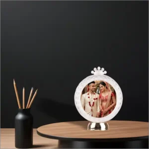 Round Shape Crystal LED Frame For Anniversary
