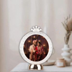 Round Shape Crystal LED Frame For Anniversary