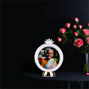 Round LED Photo Frame For Grandparents