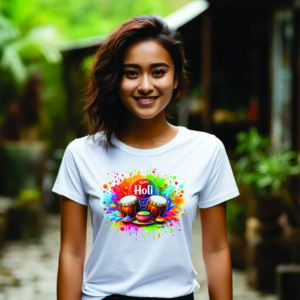 Women Personalised Holi T-Shirt