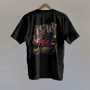 Cool Bike Rider Print T-Shirt
