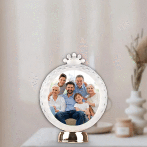 Round Crystal LED Photo Frame for Home
